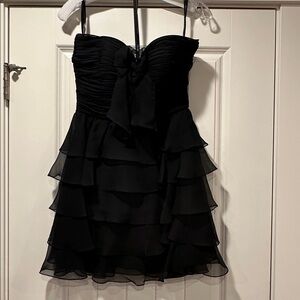 Sherri Hill  Strapless Ruffle Hoco homecoming‎ Dress 57313 black size 10